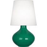 June Table Lamp - Emerald Green / Oyster Linen