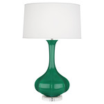 Pike Table Lamp - Emerald Green / Pearl Dupioni