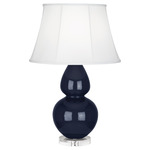 Double Gourd Table Lamp - Midnight Blue / Ivory Shade