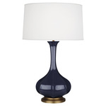 Pike Table Lamp - Midnight Blue / Pearl Dupioni