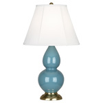 Double Gourd Table Lamp - Steel Blue / Ivory Shade