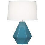 Delta Table Lamp - Steel Blue / Oyster Linen