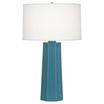 Mason Table Lamp - Steel Blue / Oyster Linen