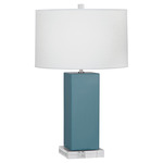 Harvey Table Lamp - Steel Blue / Oyster Linen