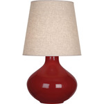 June Table Lamp - Oxblood / Buff Linen