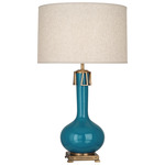 Athena Table Lamp - Peacock / Heather Linen