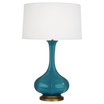 Pike Table Lamp - Peacock / Pearl Dupioni