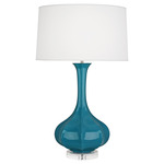 Pike Table Lamp - Peacock / Pearl Dupioni