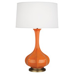 Pike Table Lamp - Pumpkin / Pearl Dupioni
