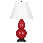 Double Gourd Table Lamp - Ruby Red / Ivory Shade