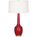 Delilah Table Lamp - Ruby Red / Oyster Linen