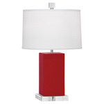 Harvey Accent Lamp - Ruby Red / Oyster Linen