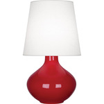June Table Lamp - Ruby Red / Oyster Linen