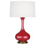Pike Table Lamp - Ruby Red / Pearl Dupioni