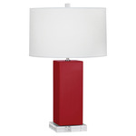 Harvey Table Lamp - Ruby Red / Oyster Linen