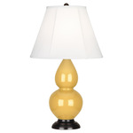 Double Gourd Table Lamp - Sunset Yellow / Ivory Shade