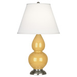 Double Gourd Table Lamp - Sunset Yellow / Pearl Dupioni Shade