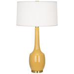 Delilah Table Lamp - Sunset Yellow / Oyster Linen