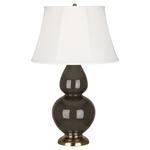 Double Gourd Table Lamp - Brown Tea / Ivory Shade
