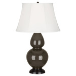 Double Gourd Table Lamp - Brown Tea / Ivory Shade