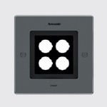 Ego 150 Wall Wash Outdoor Square Ceiling Downlight - Stainless Steel
