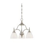 Herndon Down Chandelier - Satin Nickel / White Frosted