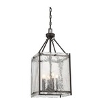 Glenwood Foyer Pendant - English Bronze / Clear Water Piastra