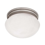 40 Ceiling Flush Light - Satin Nickel / White Marble