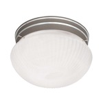 40 Ceiling Flush Light - Satin Nickel / White Marble