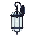 Kensington Scroll Outdoor Wall Light - Textured Black / Clear