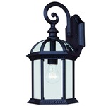 Kensington 50633 Scroll Outdoor Wall Light - Textured Black / Clear