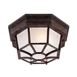 52066 Outdoor Ceiling Flush Light - Rustic Bronze / Frosted