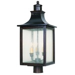 Monte Grande Outdoor Post Light - English Bronze / Pale Cream Seeded