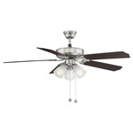 M2021 Dual Mount Ceiling Fan with Light - Brushed Nickel / Chestnut / Grey Weathered Oak