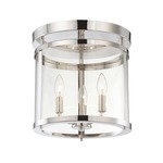 Penrose Ceiling Semi Flush Light - Polished Nickel / Clear