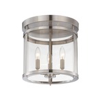 Penrose Ceiling Semi Flush Light - Satin Nickel / Clear