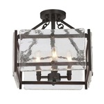 Glenwood Ceiling Semi Flush Light - English Bronze / Clear Water Piastra
