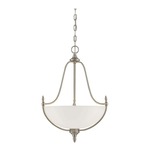 Herndon Bowl Pendant - Satin Nickel / White Frosted