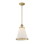 Ashmont Pendant - Warm Brass / White Opal