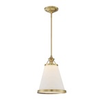 Ashmont Pendant - Warm Brass / White Opal