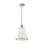 Ashmont Pendant - Satin Nickel / White Opal