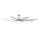 Bluffton Outdoor Ceiling Fan with Light - Satin Nickel / Satin Nickel