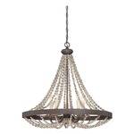 Mallory Chandelier with bulbs on inside - Fossil Stone