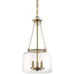 Akron Pendant - Warm Brass / Clear