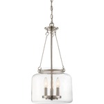 Akron Pendant - Satin Nickel / Clear