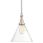 Drake Pendant - Satin Nickel / Clear