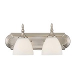 Herndon Bathroom Vanity Light - Satin Nickel / White Frosted