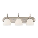 Herndon Bathroom Vanity Light - Satin Nickel / White Frosted