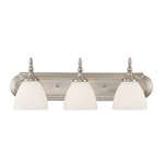 Herndon Bathroom Vanity Light - Satin Nickel / White Frosted