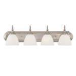 Herndon Bathroom Vanity Light - Satin Nickel / White Frosted